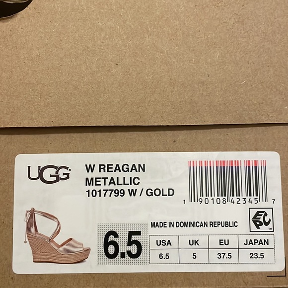 new UGG platforms,spring/summer. Gold metallic,never worn, original box. - Picture 12 of 12